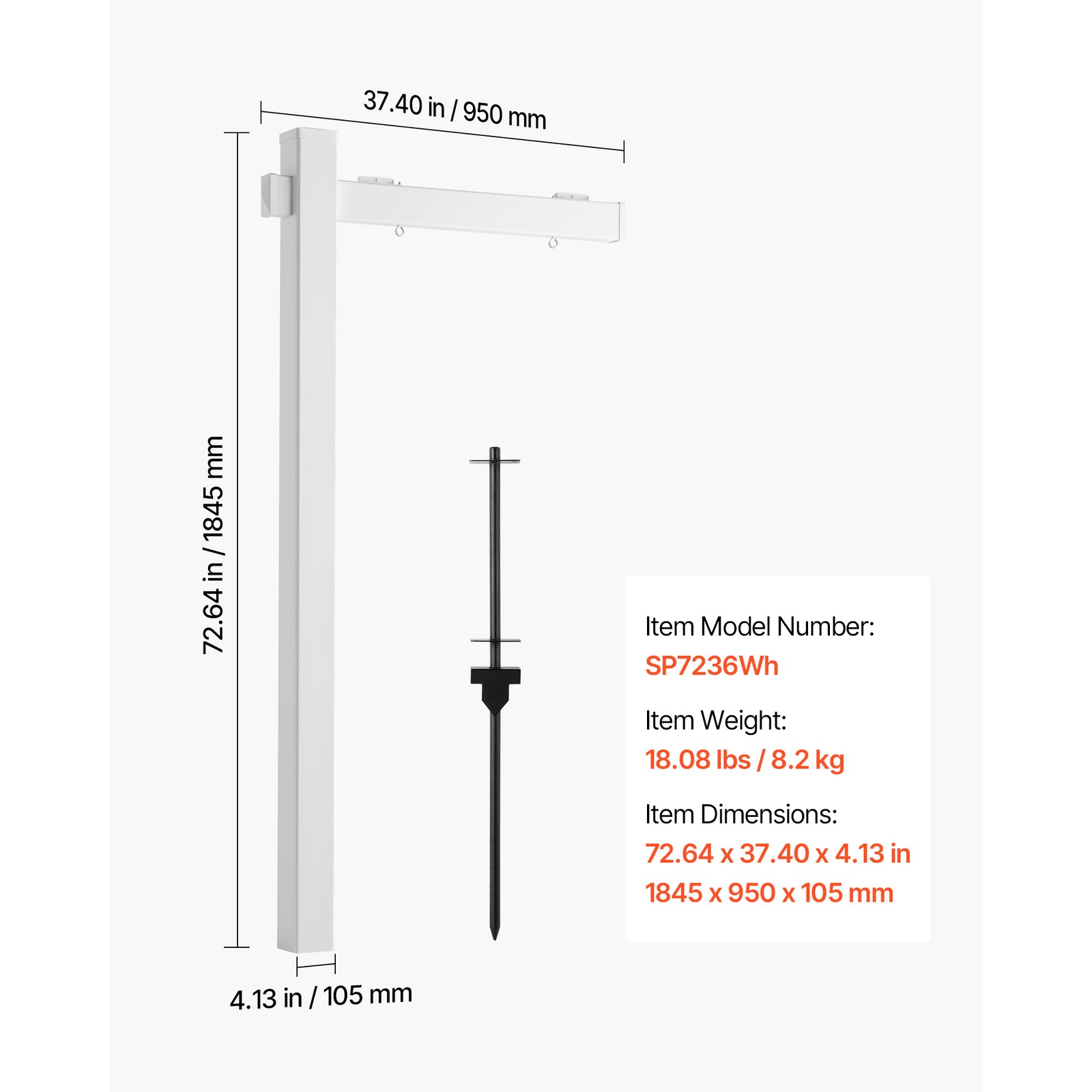 Uimoso 6′ UPVC Real Estate Sign Post Open House Yard Home for Sale White W/Stake