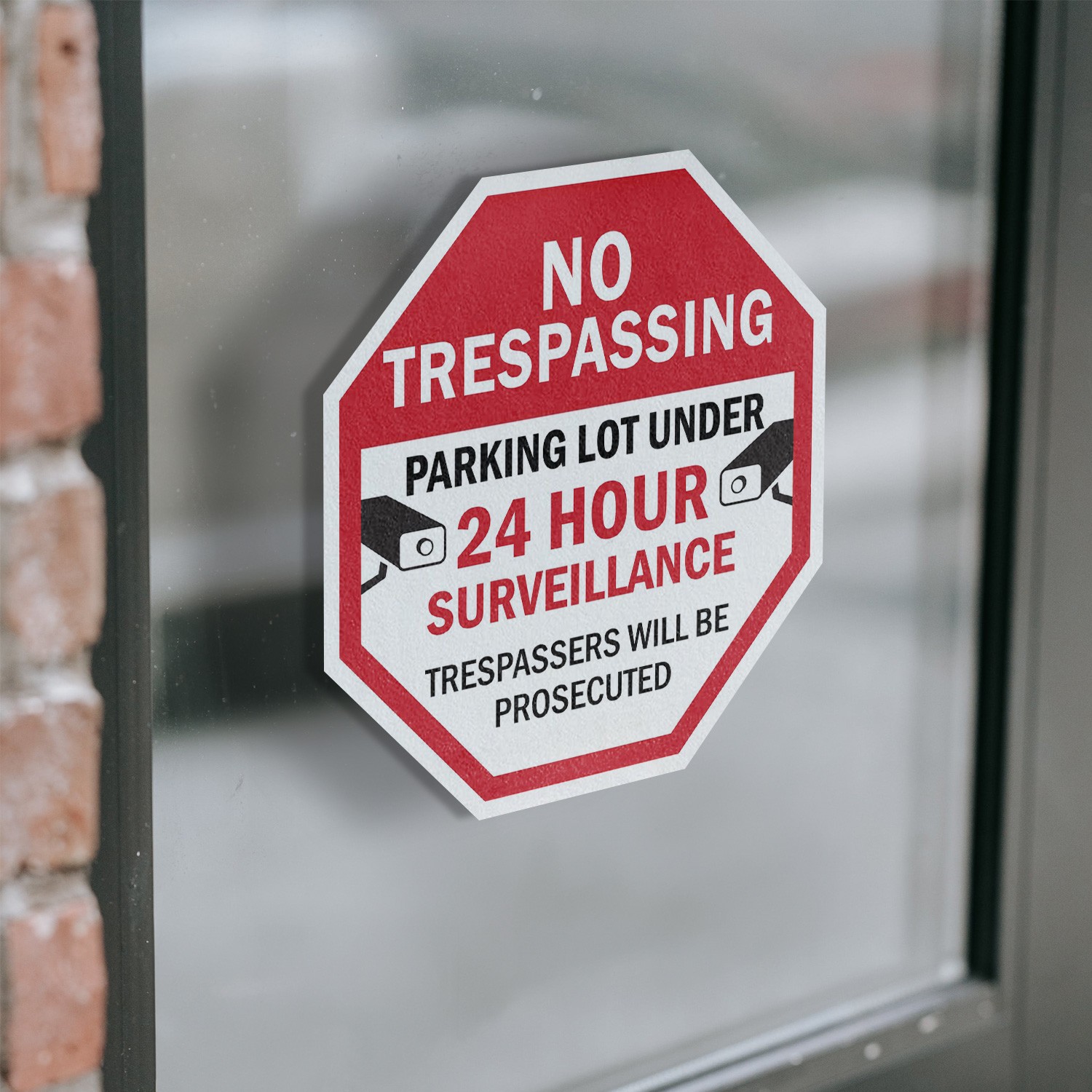 No Trespassing Parking Lot Under Octagon Sign Weather Resistant Made in the USA