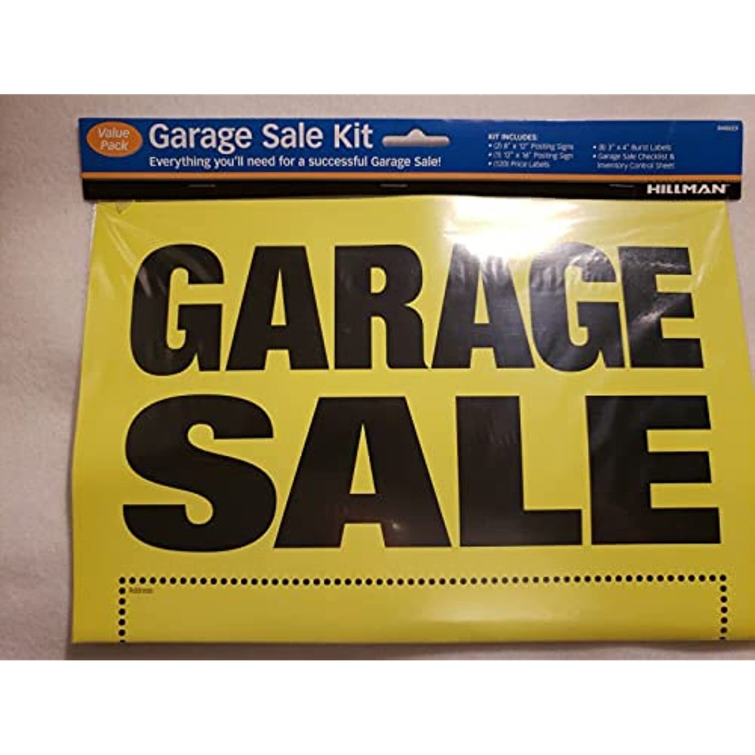 HILLMAN 848623 Garage Sale Kit (8″ x 12″), 5 Pack, Yellow