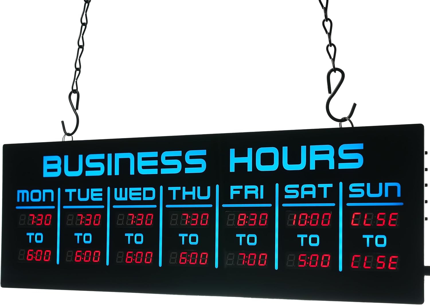 Digital Business Hours Sign by – Electronic Programmable Hours of Operation Sig