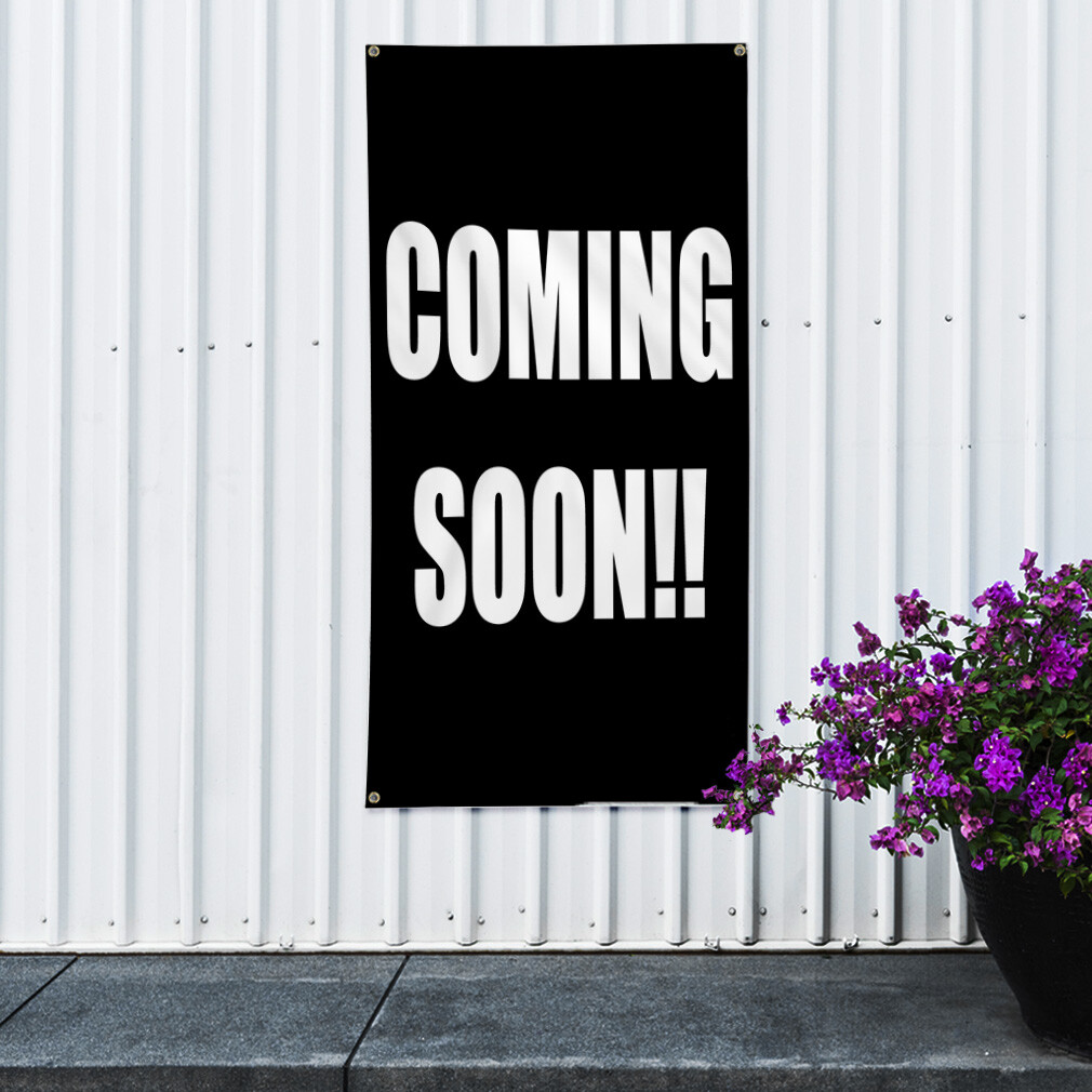 Vertical Vinyl Banner Multiple Sizes Coming Soon Red Business B Business Outdoor