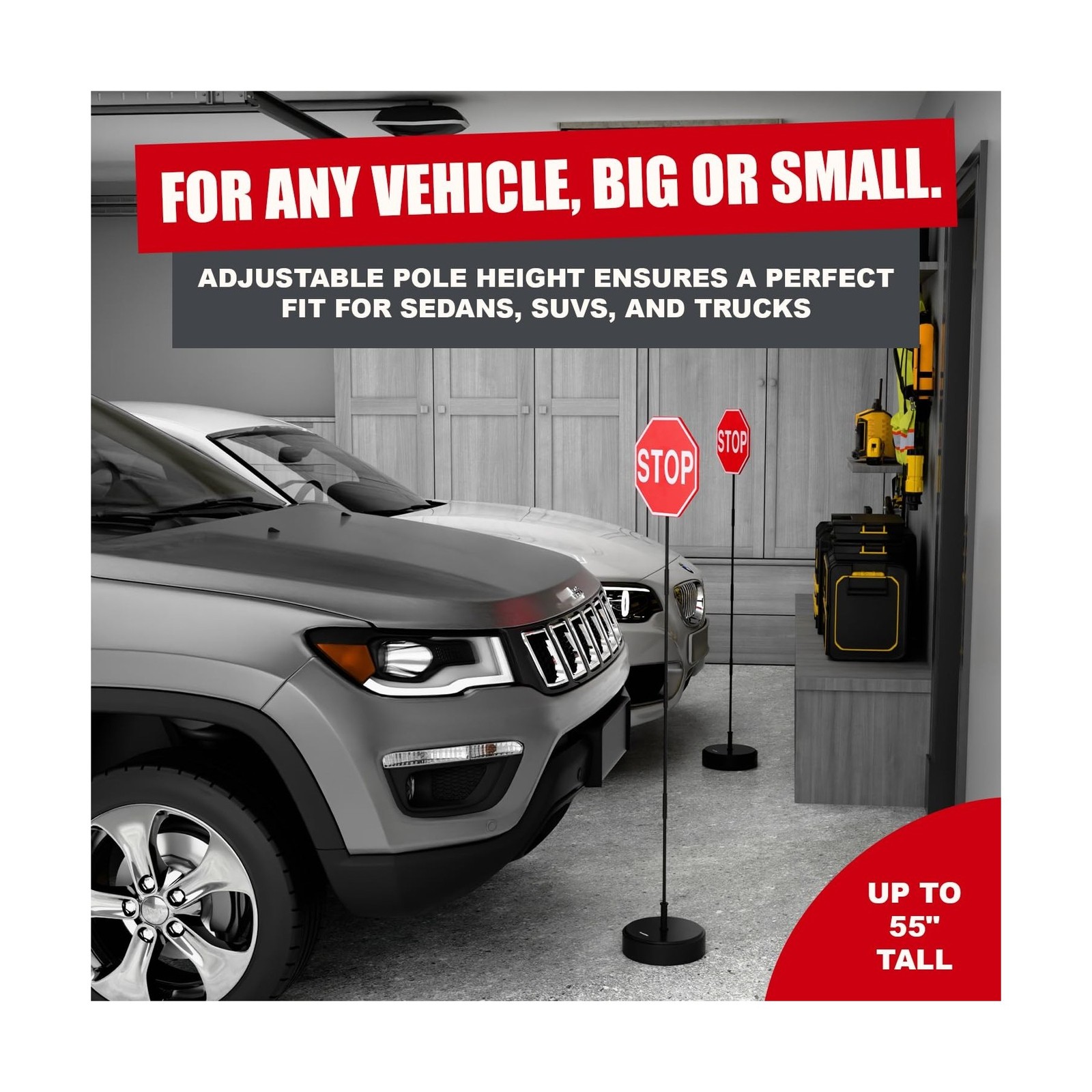 Securityman Garage Stop Sign Parking Aid (2 Pack) | Garage Stoppers for Your …