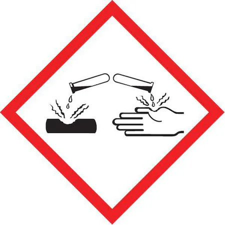 Accuform Lzh614ps5 Label, Corrosive, 2X2 In, Ctd Paper, 500Roll