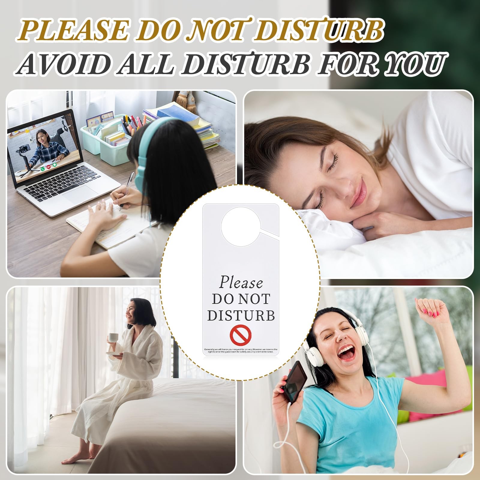 100 Pcs Do Not Disturb Door Hanger Sign 3”x 6” Please Do Not Disturb Sign B…