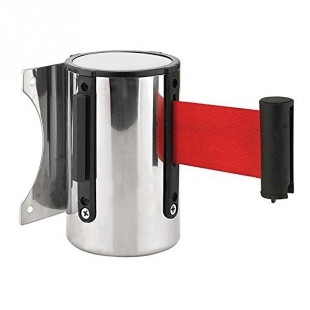 Crowd Control Stanchion with Retractable Tape and Stainless Steel Construction