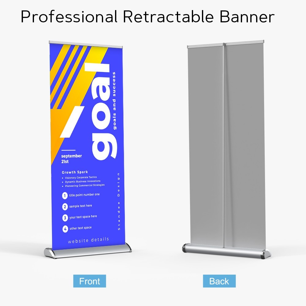 33″x81″ – Custom Premium Retractable Banner with stand For Events – FREE DESIGN