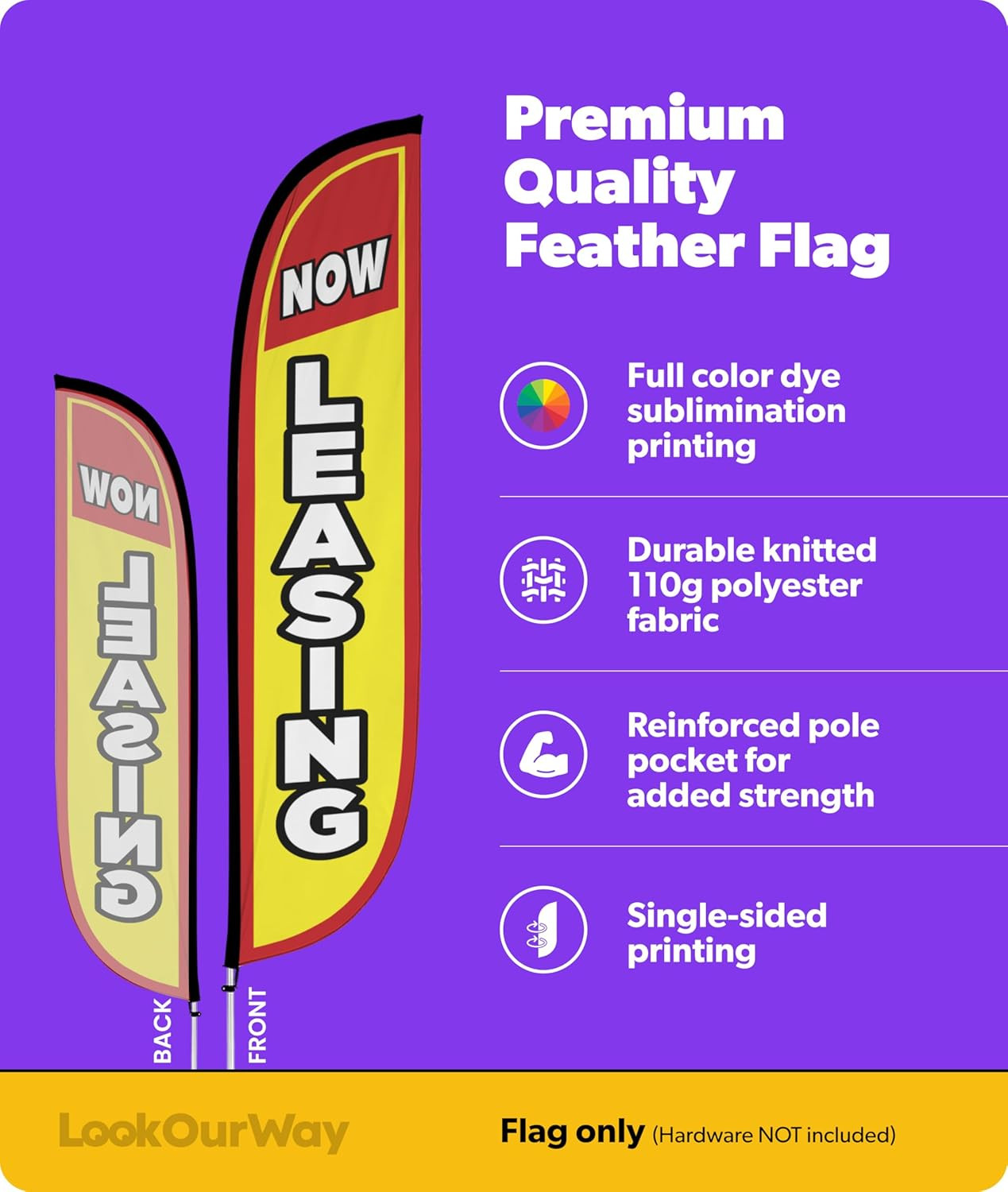Feather Flag Banner – 12 Feet Tall Advertising Flags for outside Business and Ev