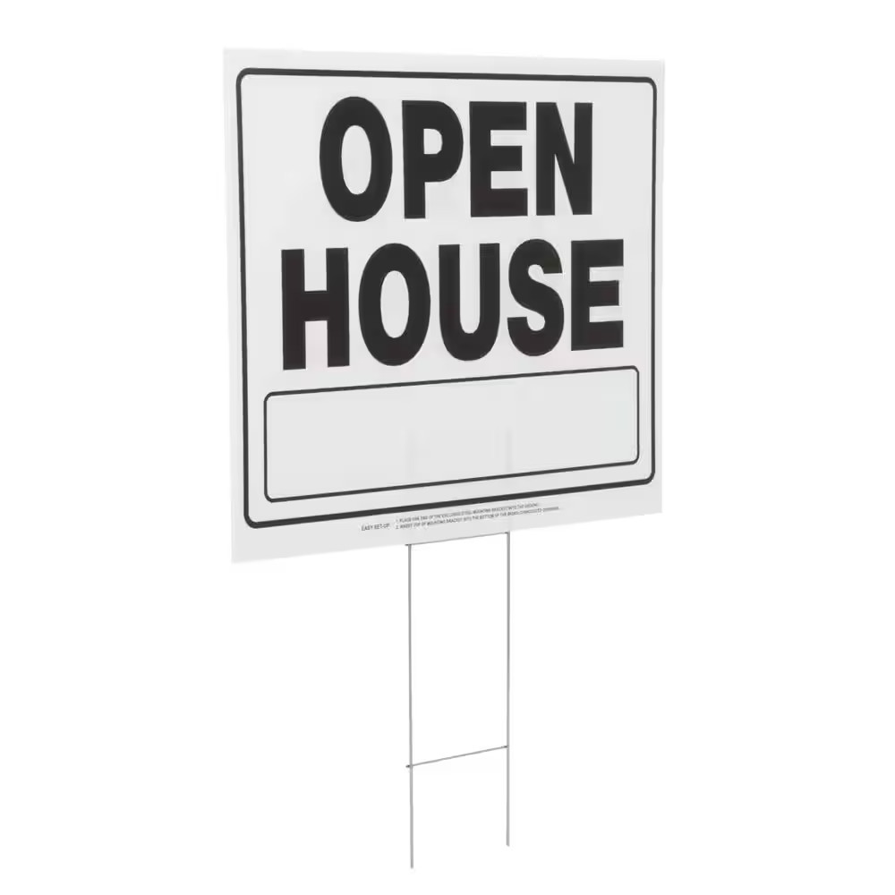 20 In. X 24 In. Corrugated Plastic Open House Yard Sign and Holder