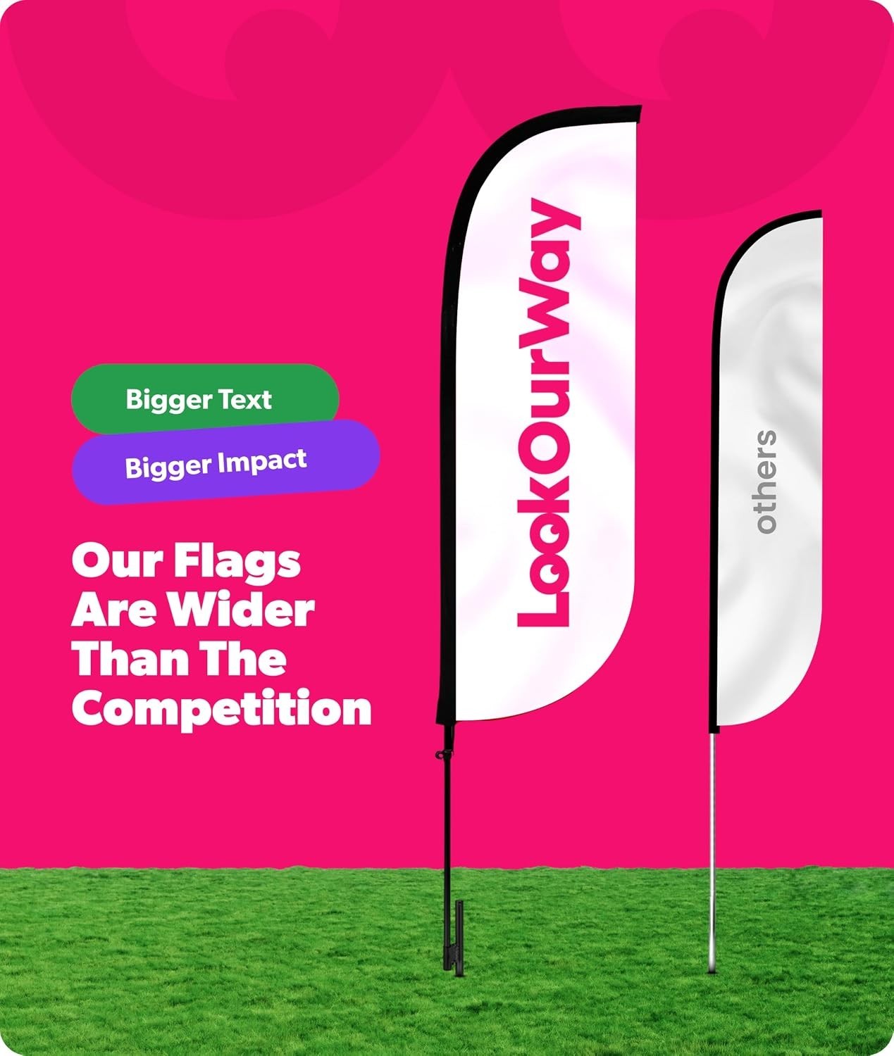 7ft Feather Flag Kit – Eye-Catching Red & Yellow Banner for Business Promotion