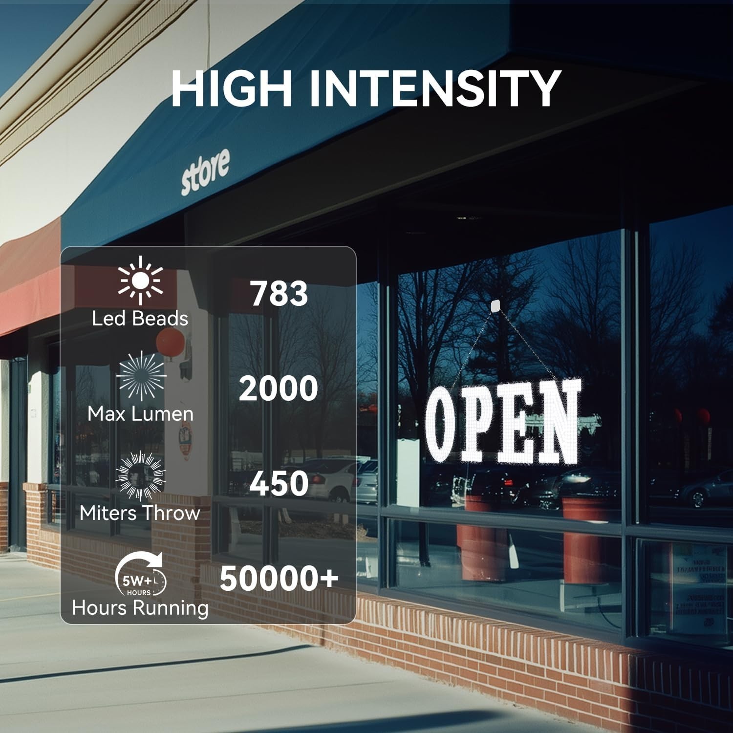 Large 40″ LED Open Sign with Remote 14 Modes 783 LEDs High Visibility Business