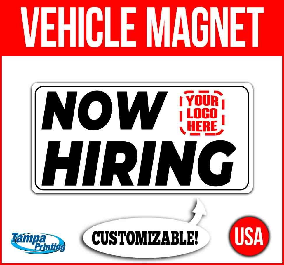 NOW HIRING CUSTOM LOGO Heavy Duty Vehicle Magnet Truck Car Decal Sticker Sign