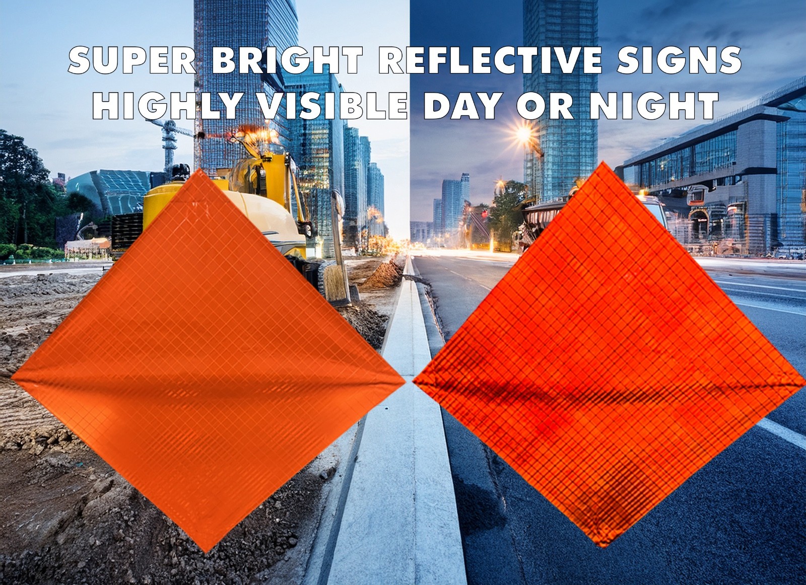 Custom 36″ Orange Reflective Roll-Up Traffic Safety Sign MUTCD