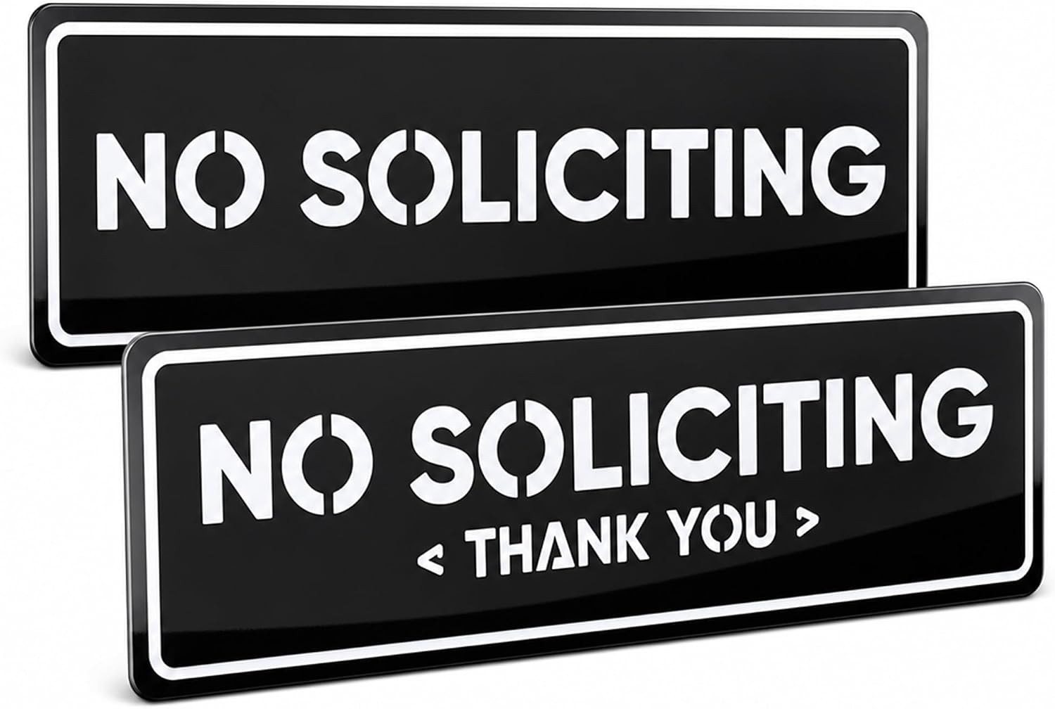 2-Pack No Soliciting Sign, Premium 304 Stainless Steel, 8.25X2.4″,Large | High-C