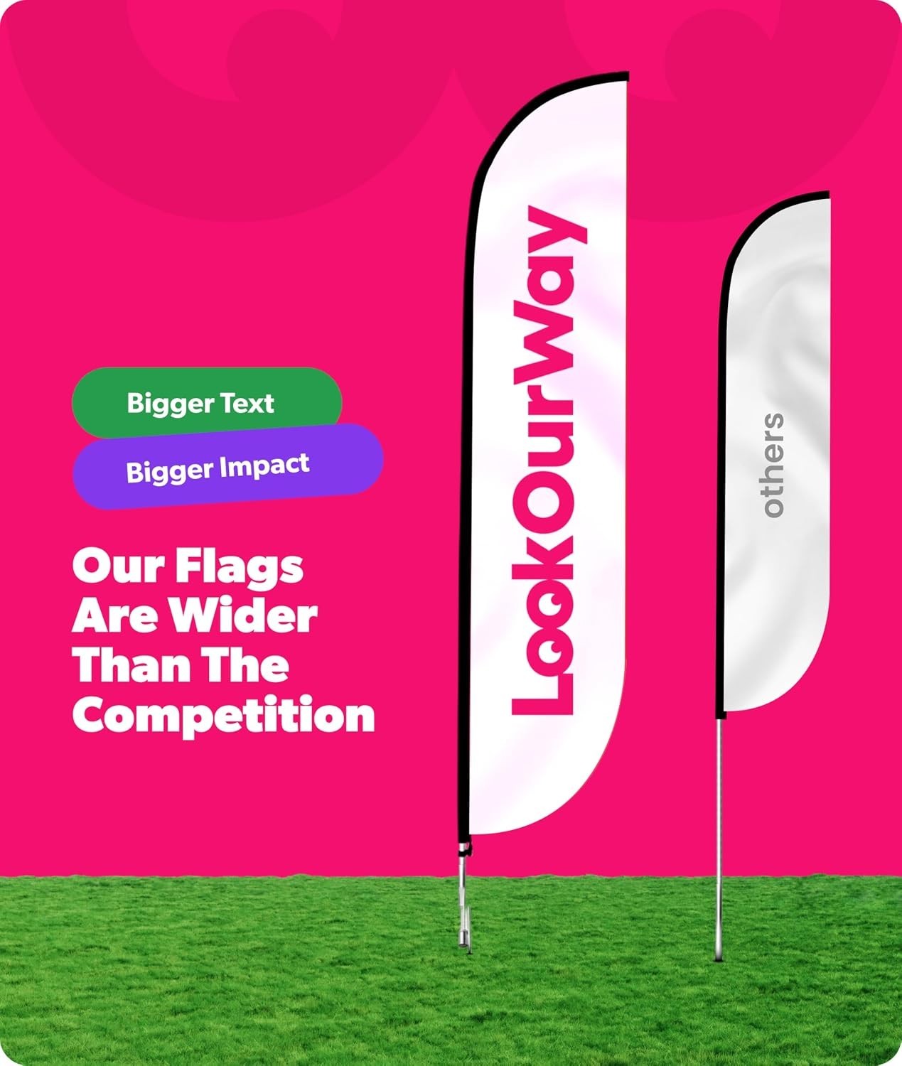Feather Flag Banner – 12 Feet Tall Advertising Flags for Outdoor Business and…
