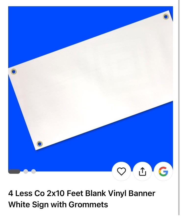 4 Less Co 2×10 Feet Blank Vinyl Banner White Sign with Grommets