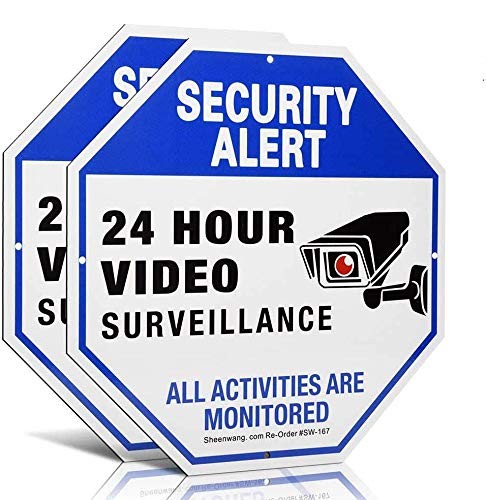 2-Pack Security Camera Sign Video Surveillance Signs Outdoor UV Printed 40 ???