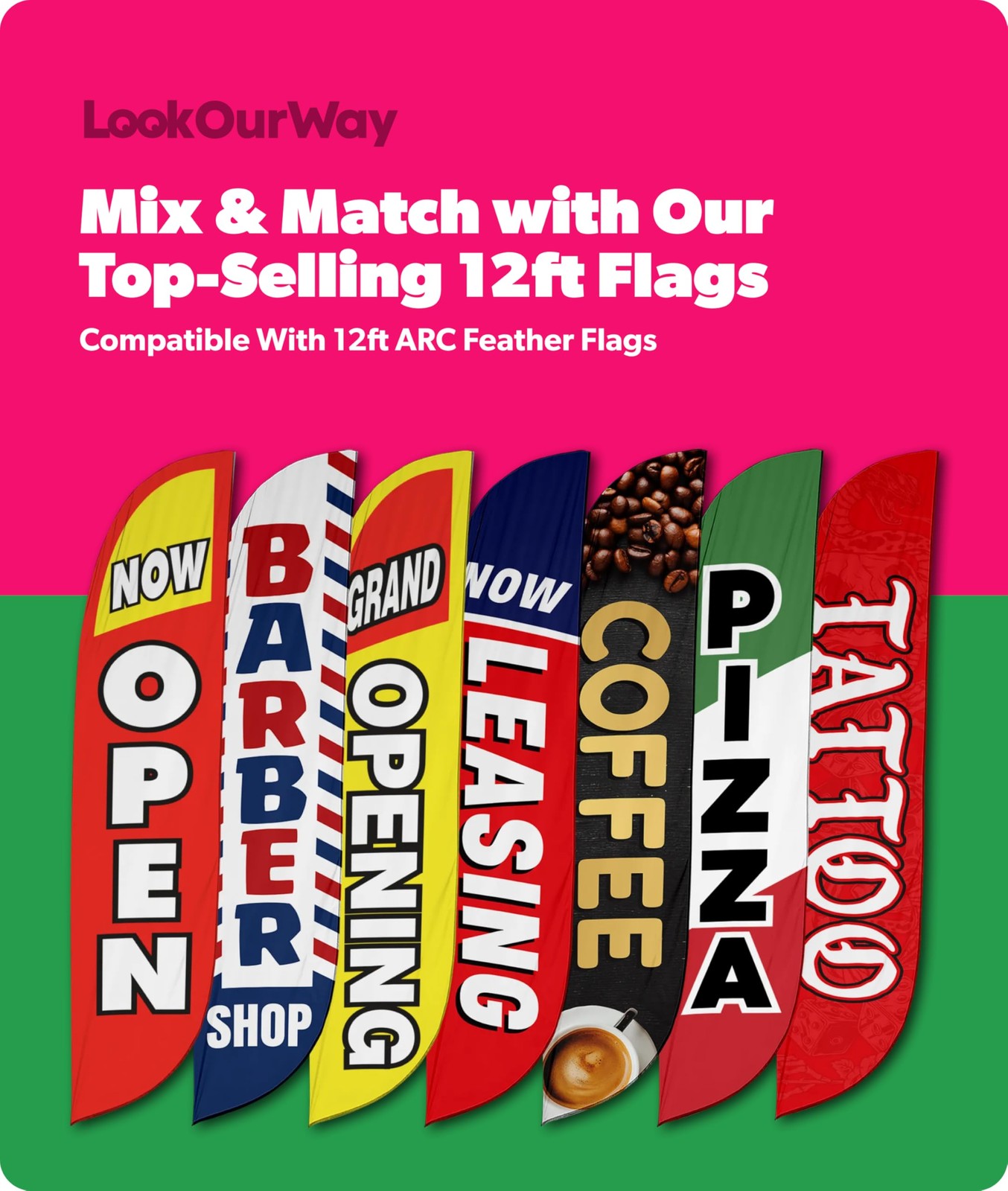 Lookourway Feather – 12 Feet Tall Advertising For Outdoor Business And
