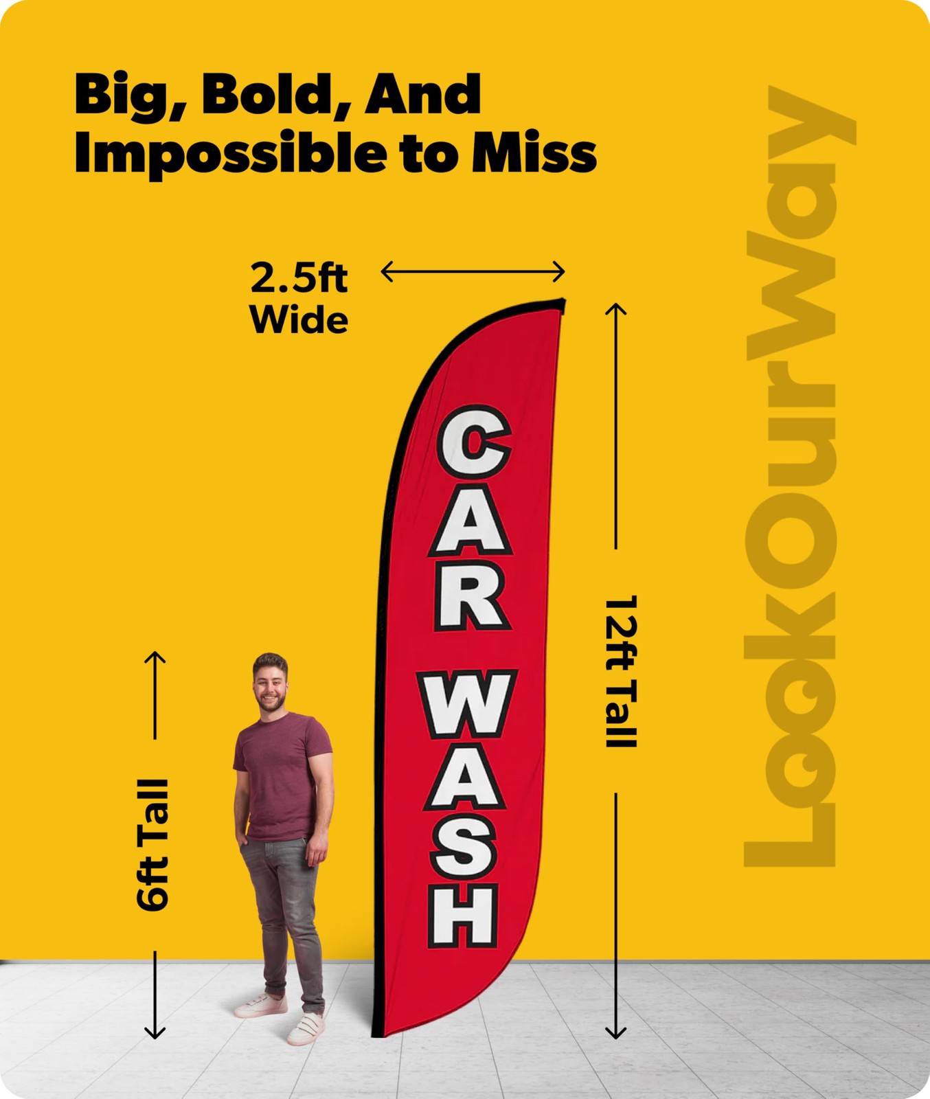 Lookourway Feather – 12 Feet Tall Advertising For Outdoor Business And