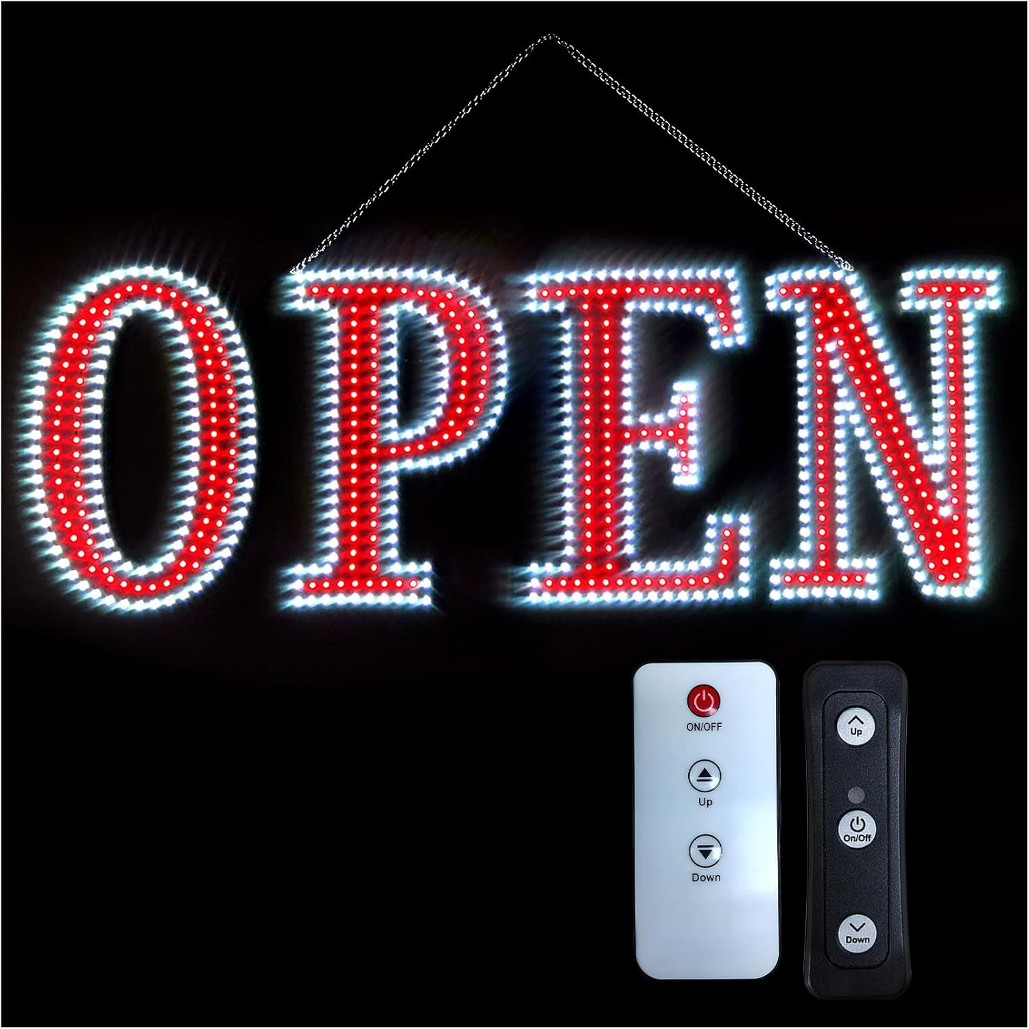40″X14″ Super Bright LED Open Sign with Remote, 10 Brightness Levels