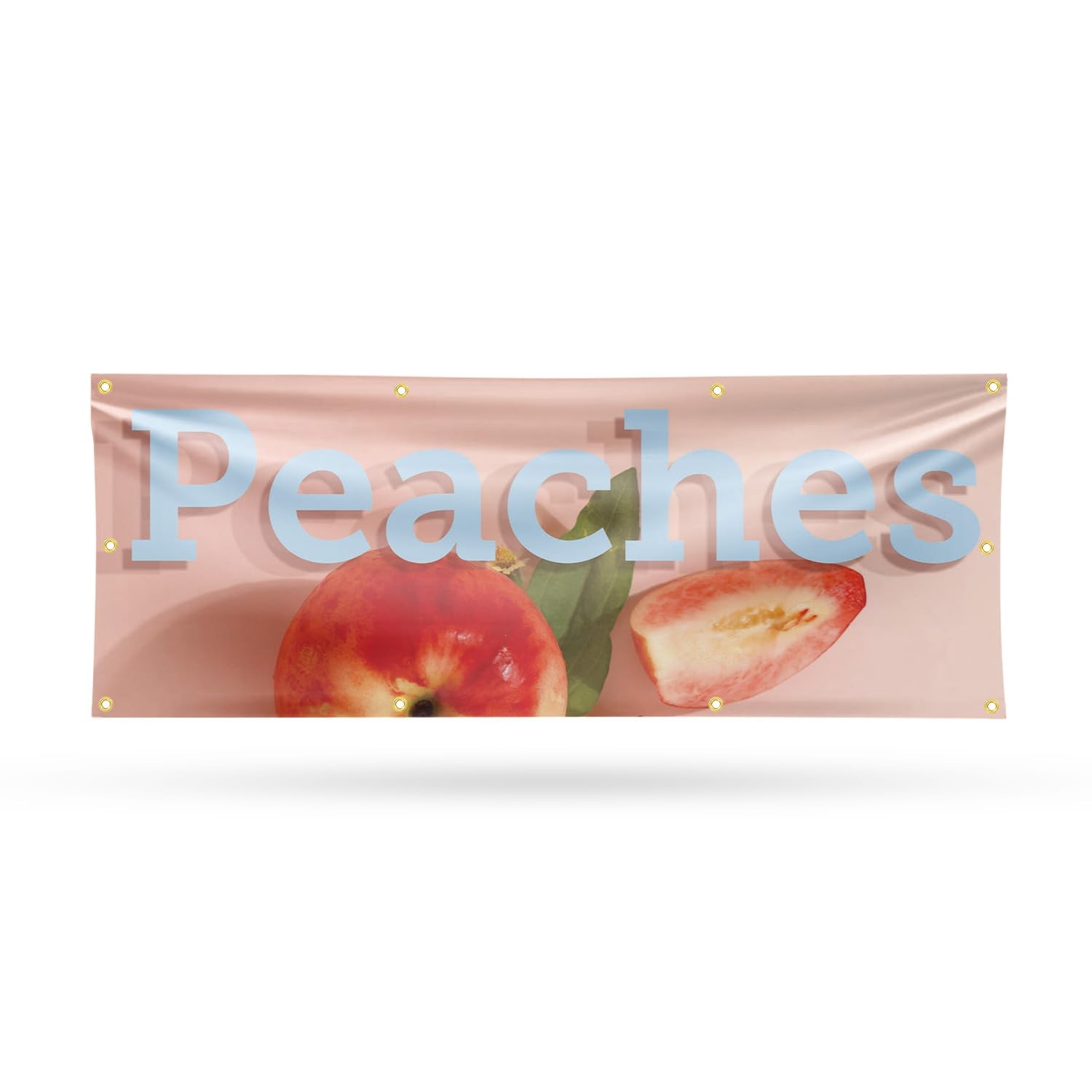Signmission Peaches Banner Sign 36 X 96 13 Oz Vinyl Metal Single-Sided Outdoor