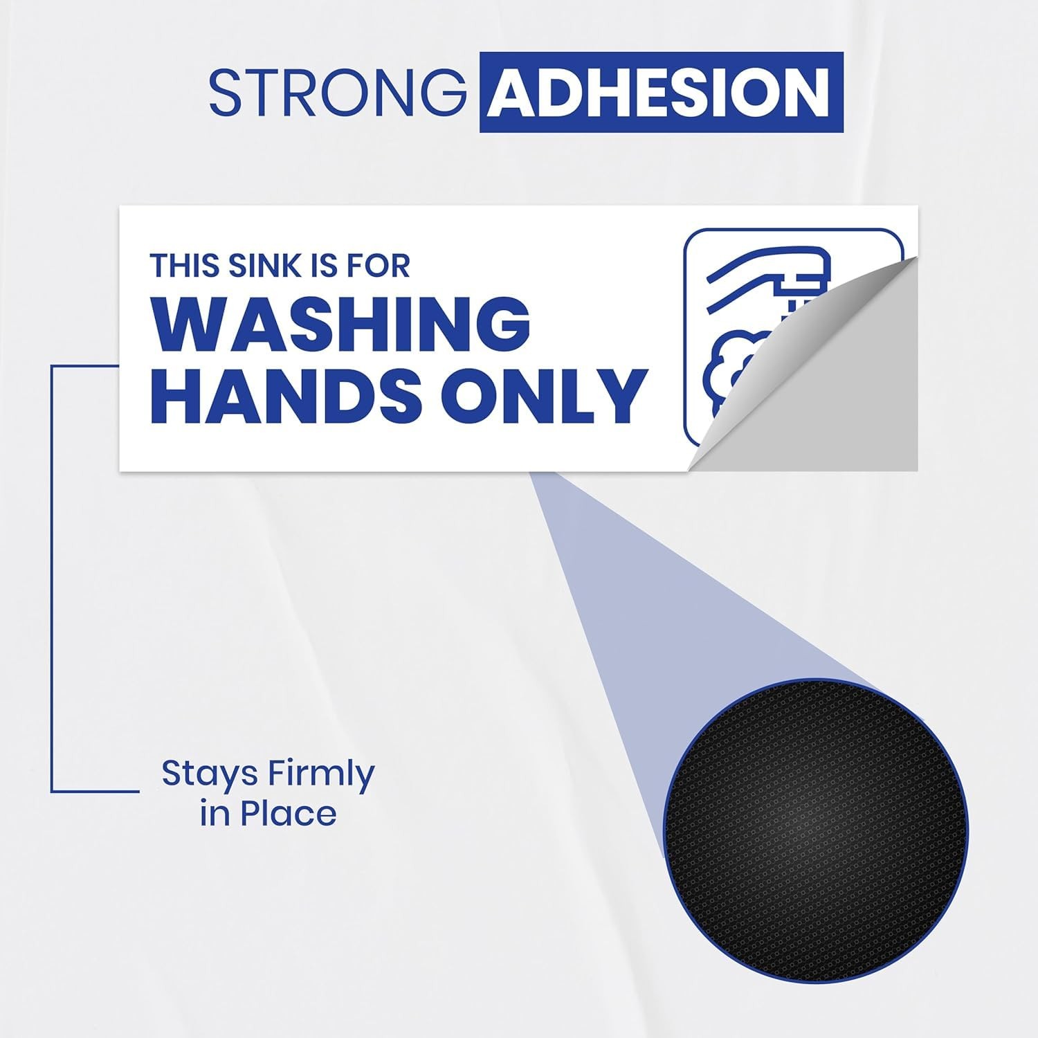 6 PCS Wash Your Hands Signs 7.3×2.5 Inch Self Adhesive Vinyl Bathroom Notice