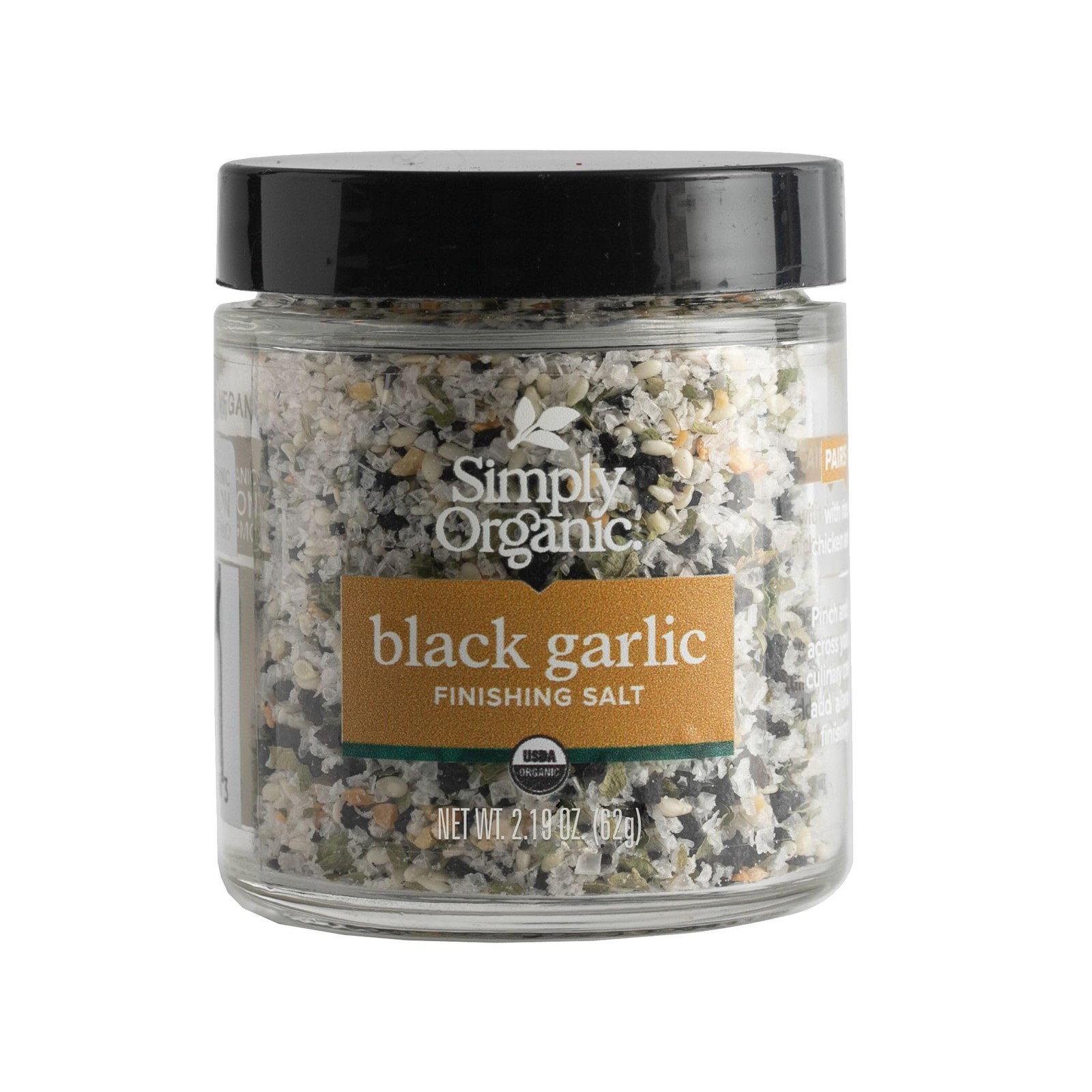 Simply Organic Black Garlic Finishing Salts, 2.19 Ounce (Pack of 1), No Color