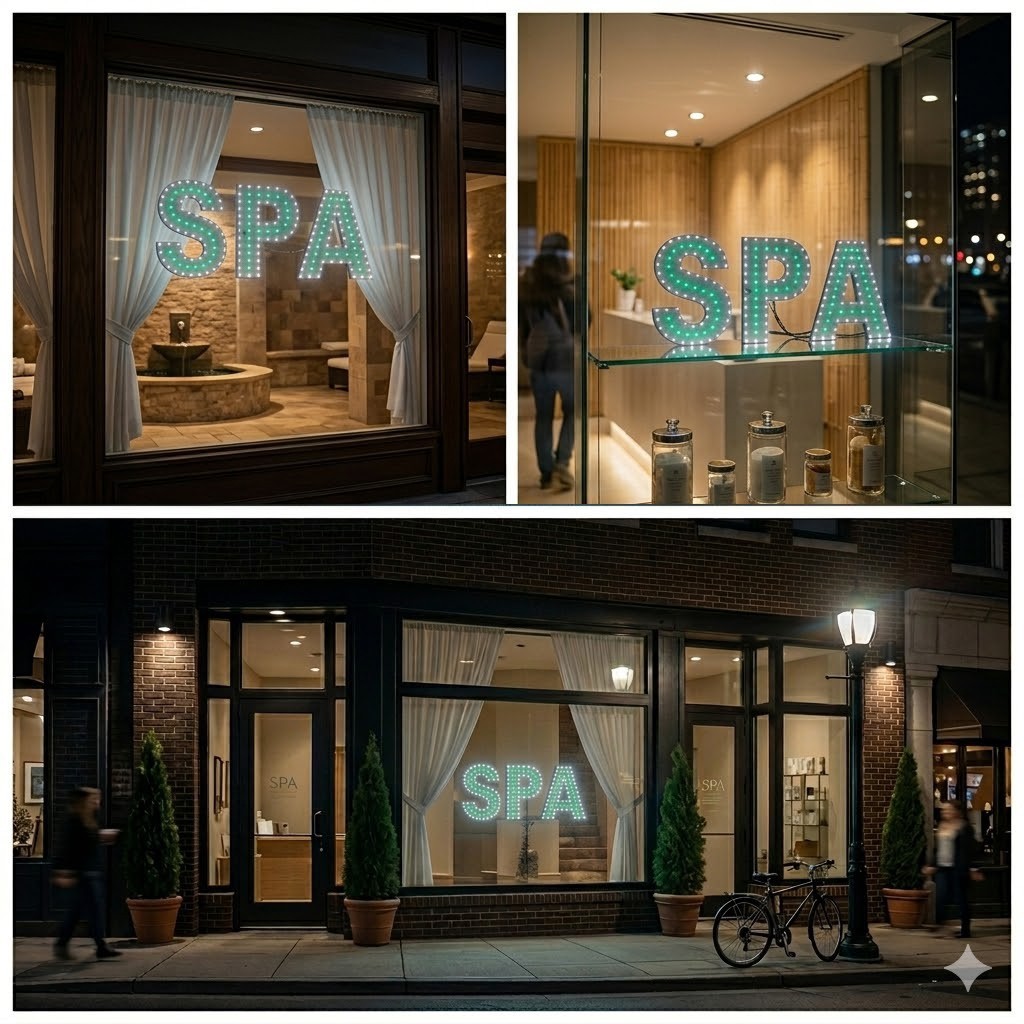 EPL Signs SPA Green LED Sign Business 10″x24″ 1G On-Off Mode