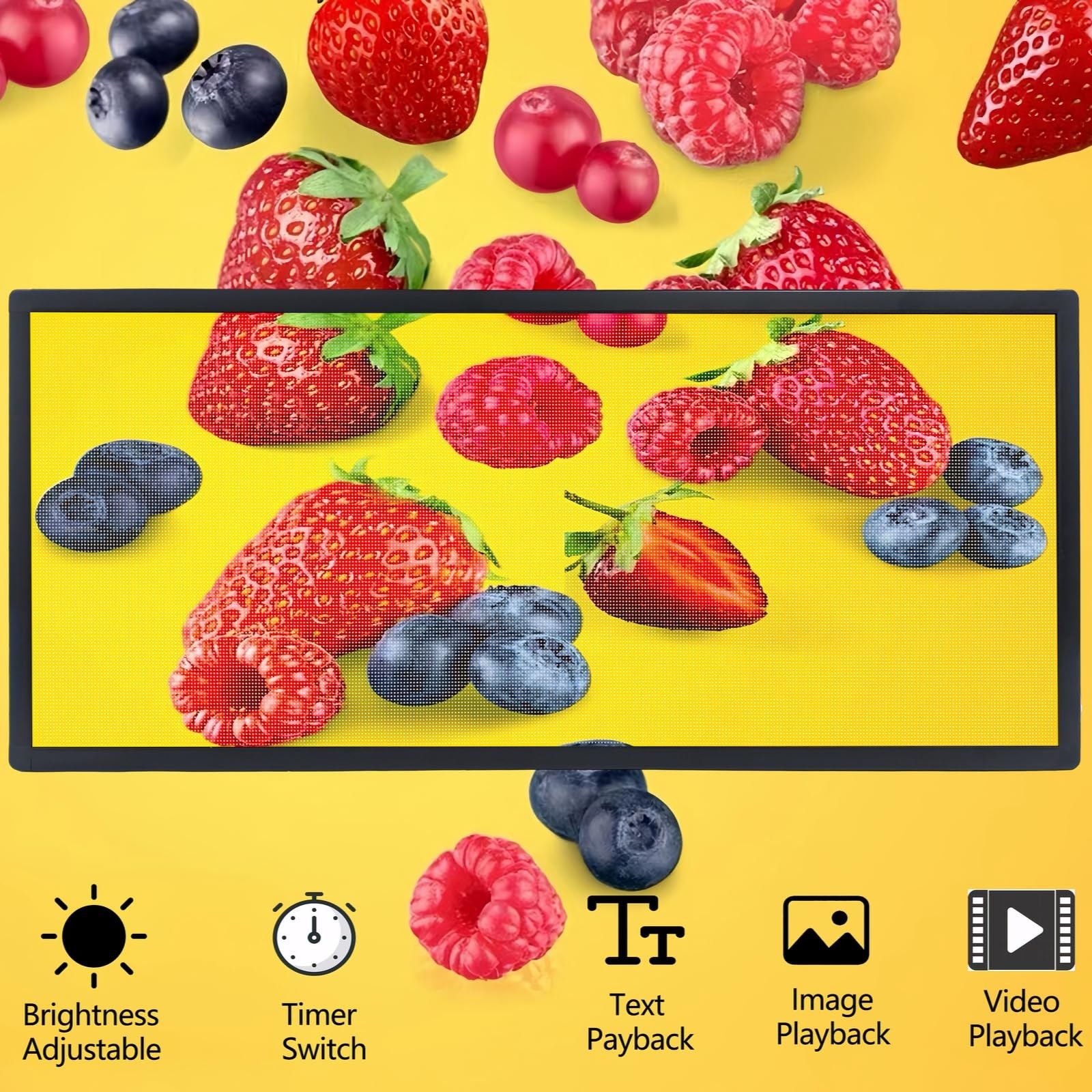 P3 Full Color LED Scrolling Programmable Brightness Adjustable, IP65 , 40”x17”