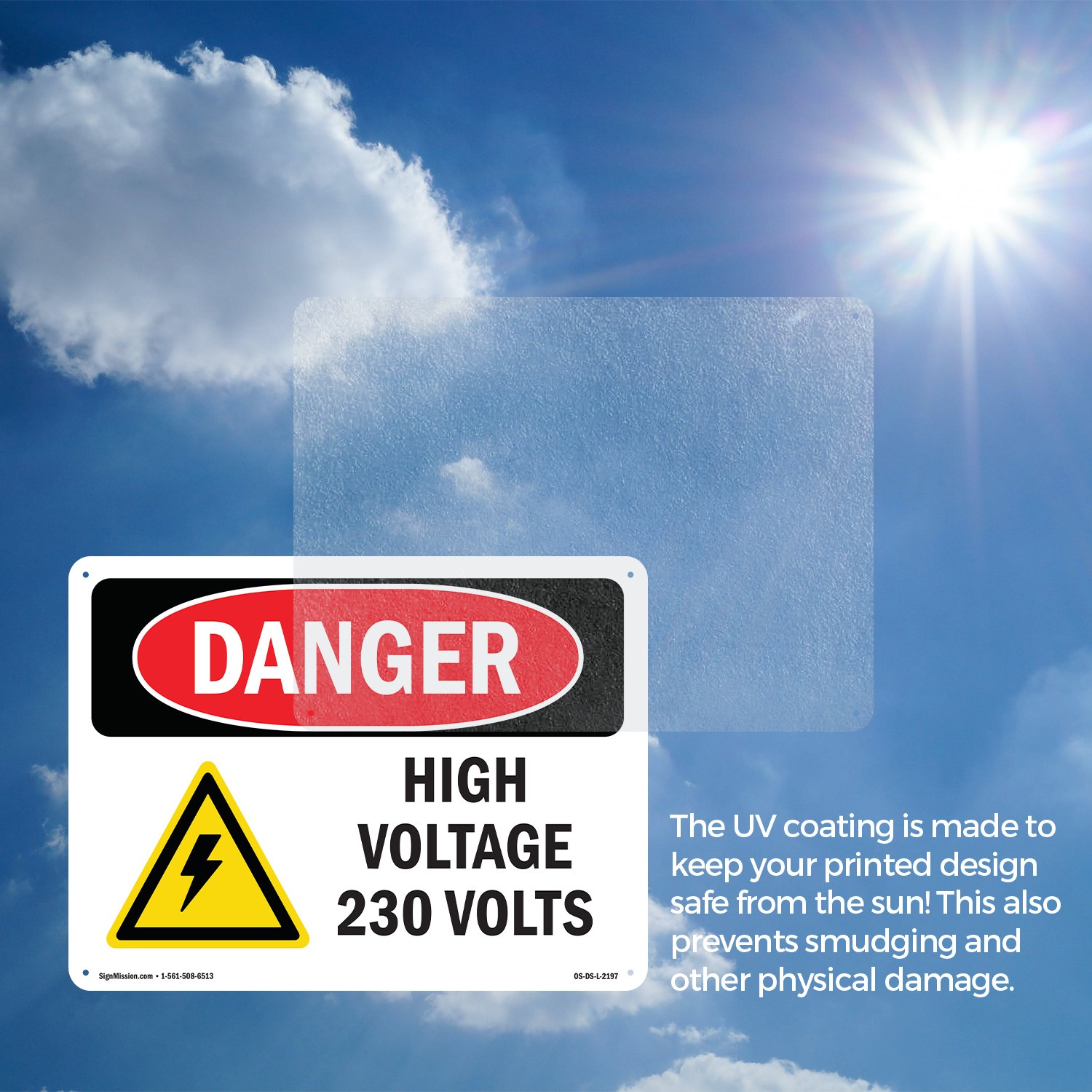 High Voltage 230 Volts OSHA Danger Sign Metal, Plastic, Or Decal – 5 or 10 Pack