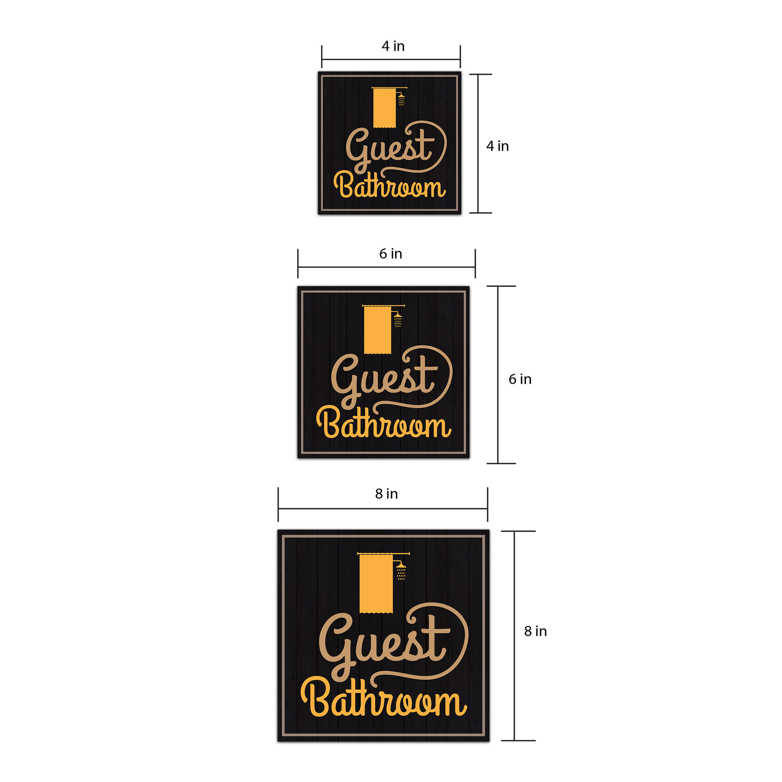 Square Plus Guest Bathroom Wall or Door Sign