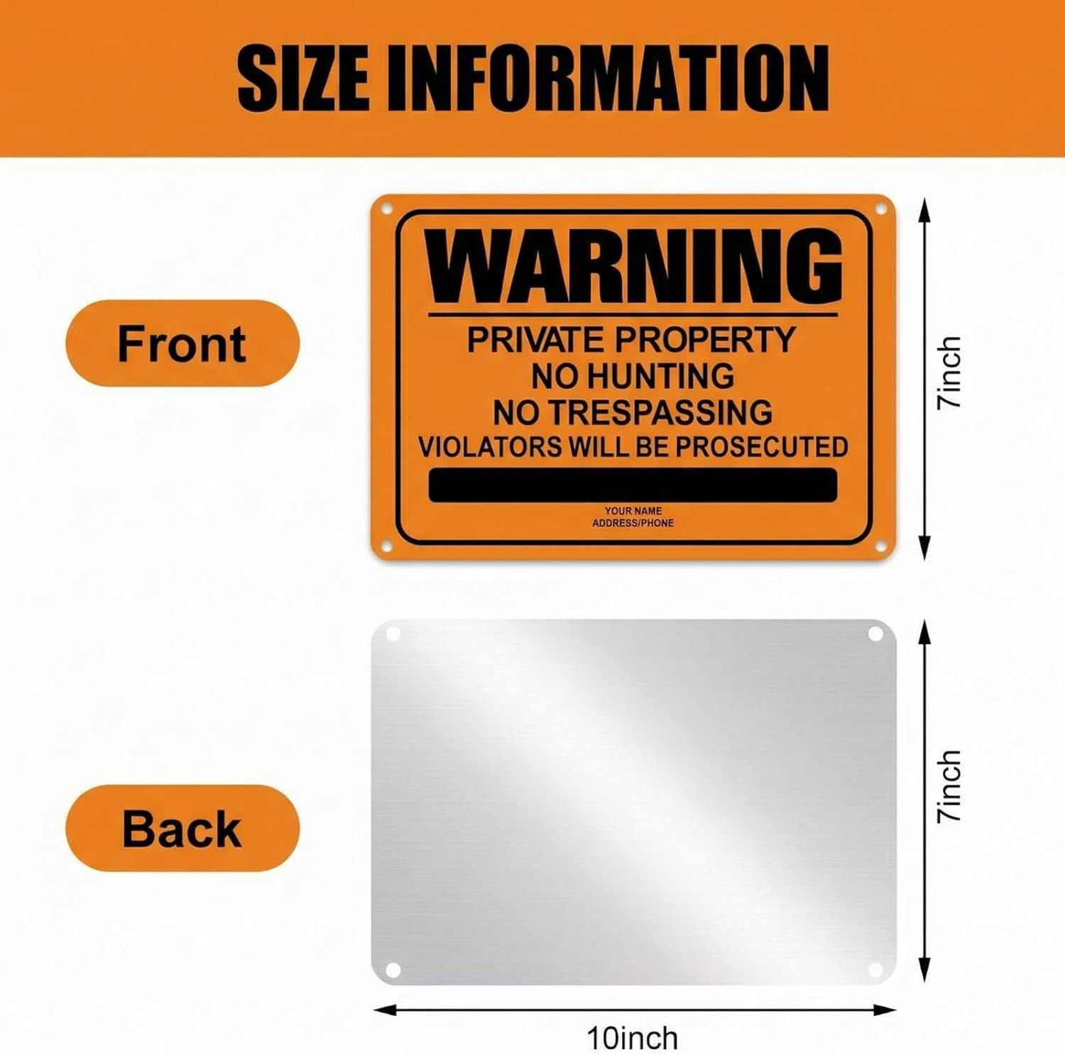 8 Pcs No Trespassing Signs 10 X 7 Inch Private Property Reflective