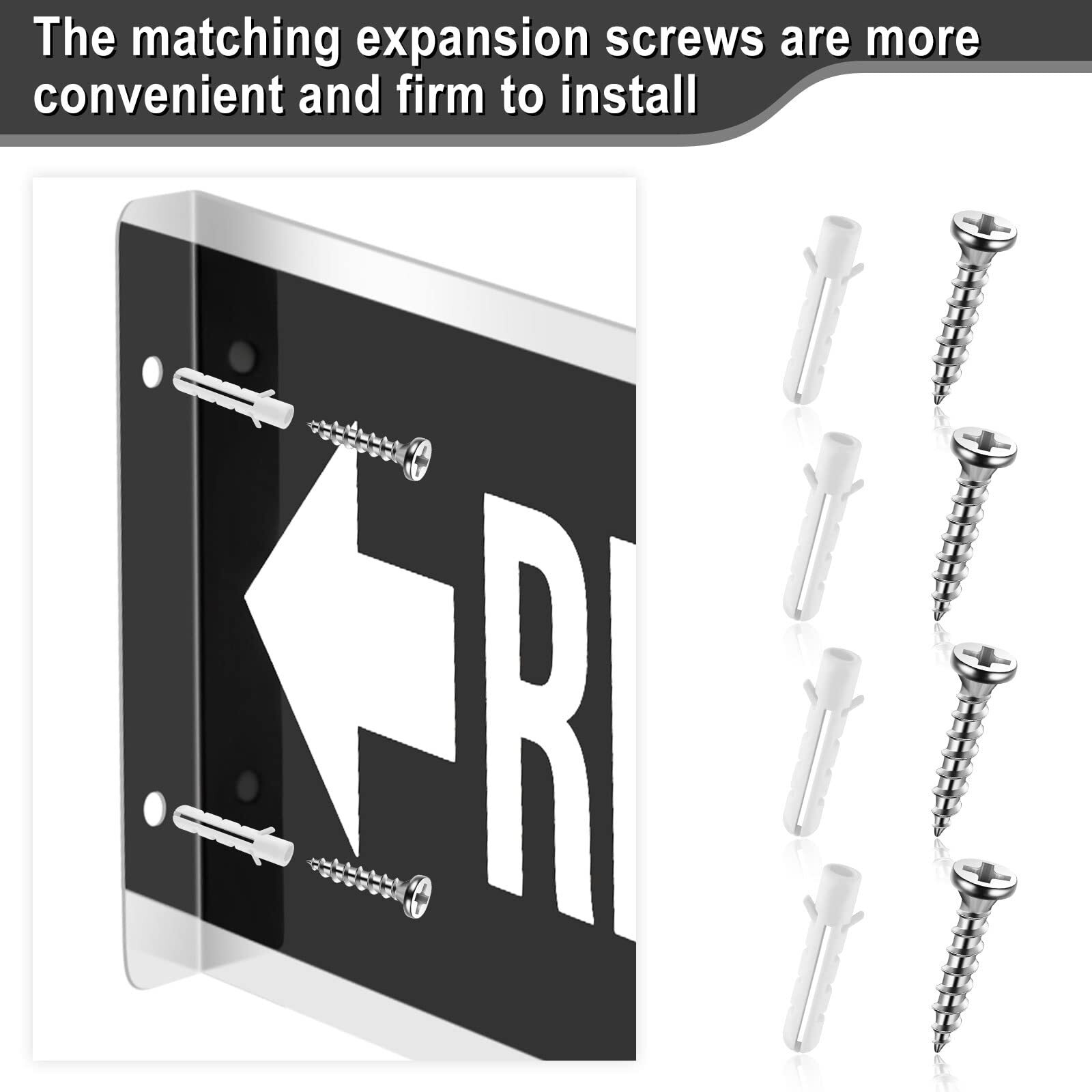 2 Pcs Double-Sided Black Aluminum Restroom Signs 12×4″ with Screws