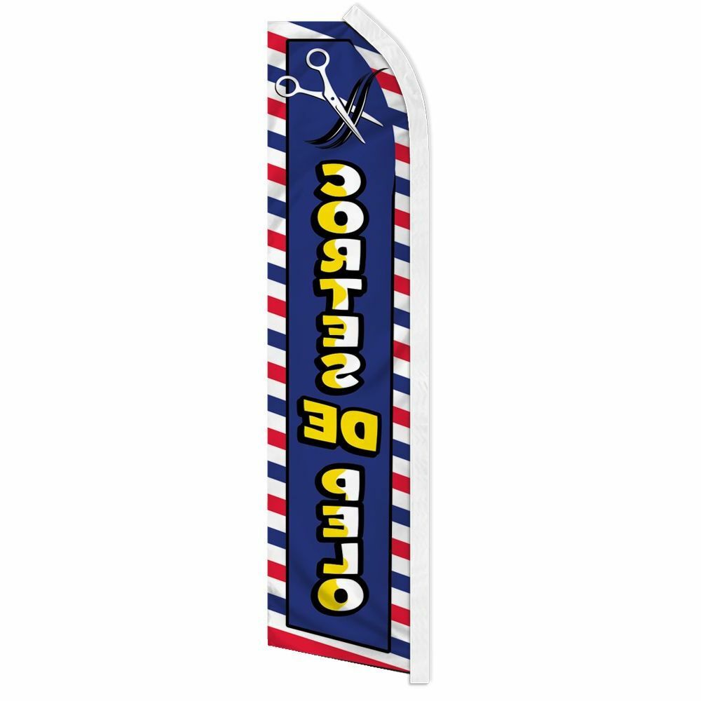 “CORTES DE PELO” advertising super flag swooper banner business hair cuts salon