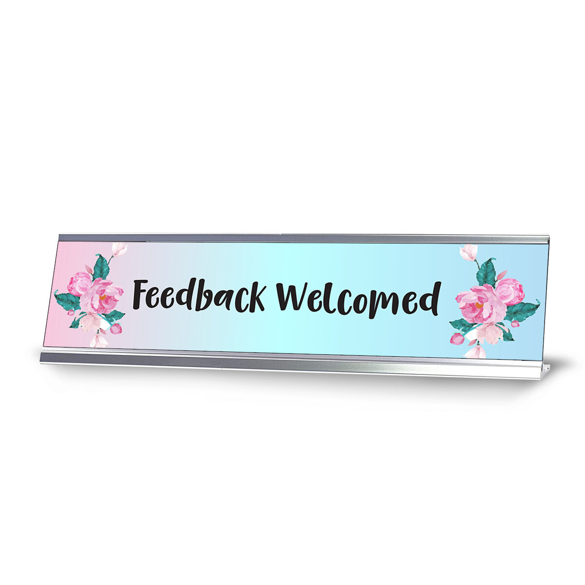 Feedback Welcomed, Desk Sign or Front Desk Counter Sign (2 x 8″)