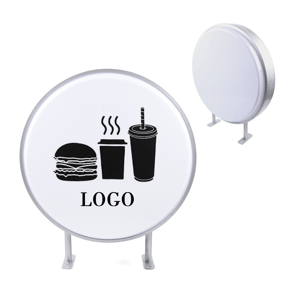 24″ LED Double Sided Round Light Box Outdoor Sign Advertising Projecting Lights
