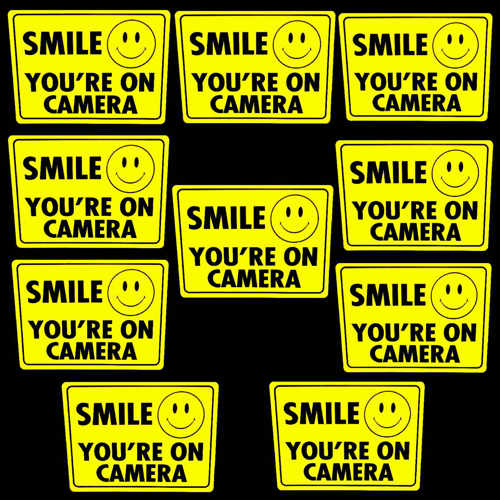 Party Store Glass Window Warning Stickers Smile You’re On Video Camera Recording