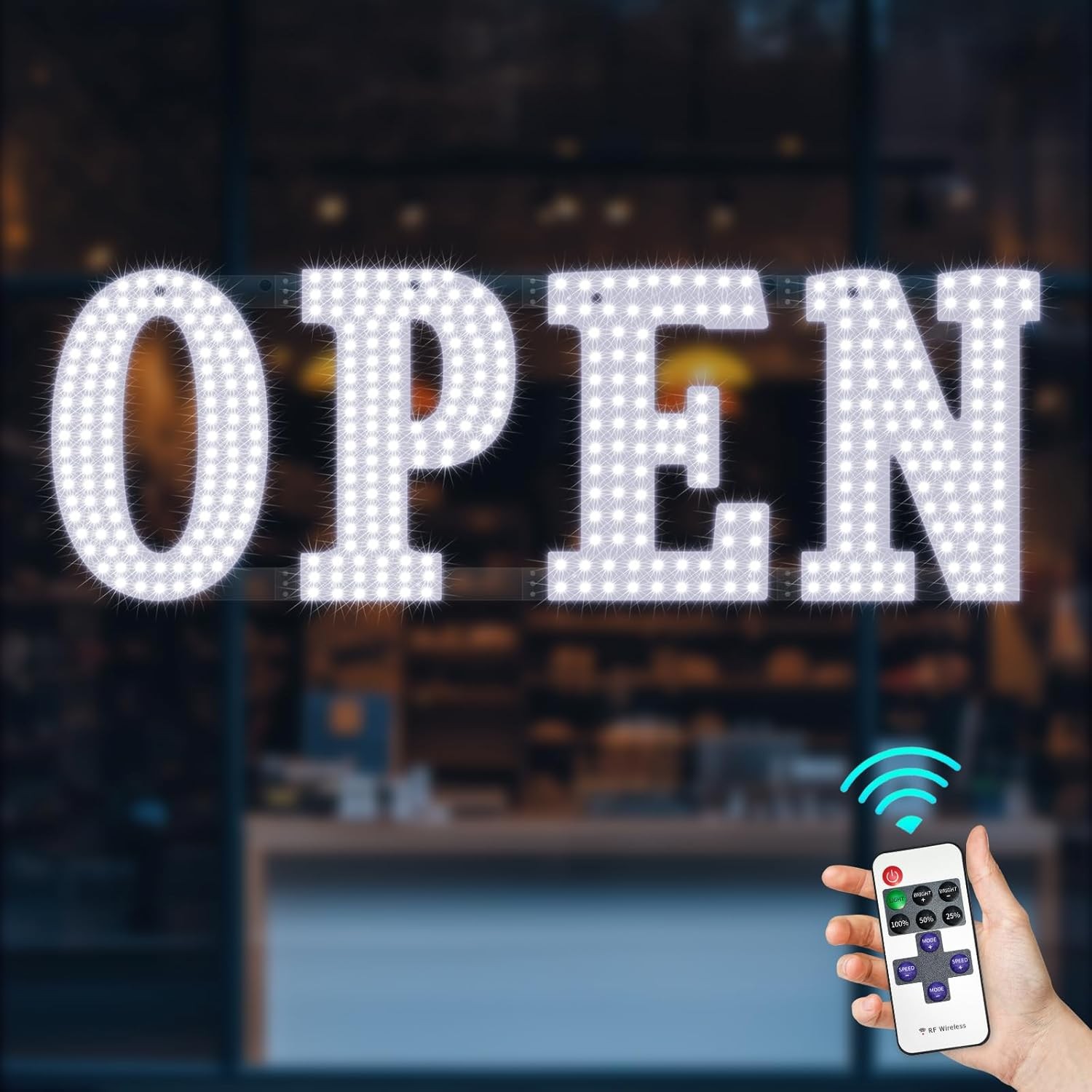 40×14 LED Business Sign Remote Control Bright Commercial Window Indoor Outdoor