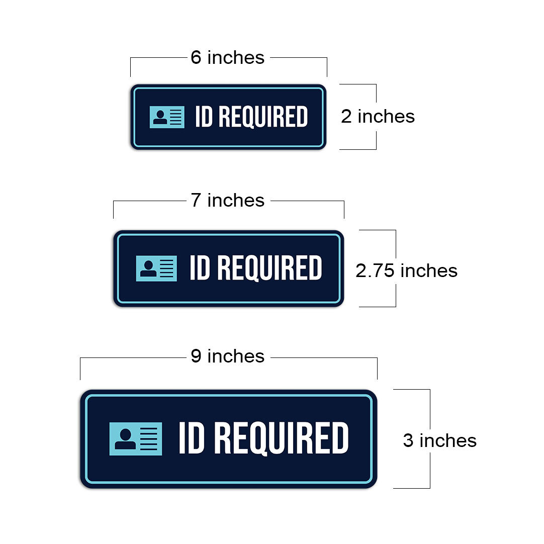 Standard Plus ID Required Door or Wall Sign | Proof of Age | Bar Restaurant