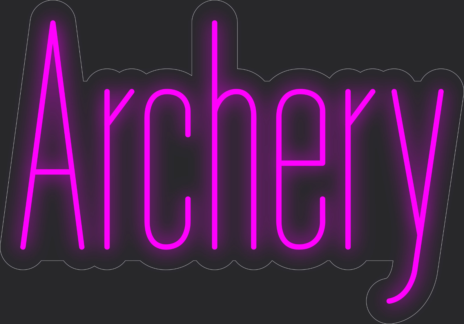 Archery Neon LED Sign Business Wall Decor Lighted Store Sign 24 x 17 in.