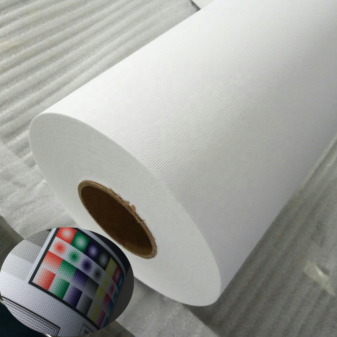 Water-base Inkjet Printing Curl-free Fabric Banner 36″ 44″ 54″ 60″x40ft. roll