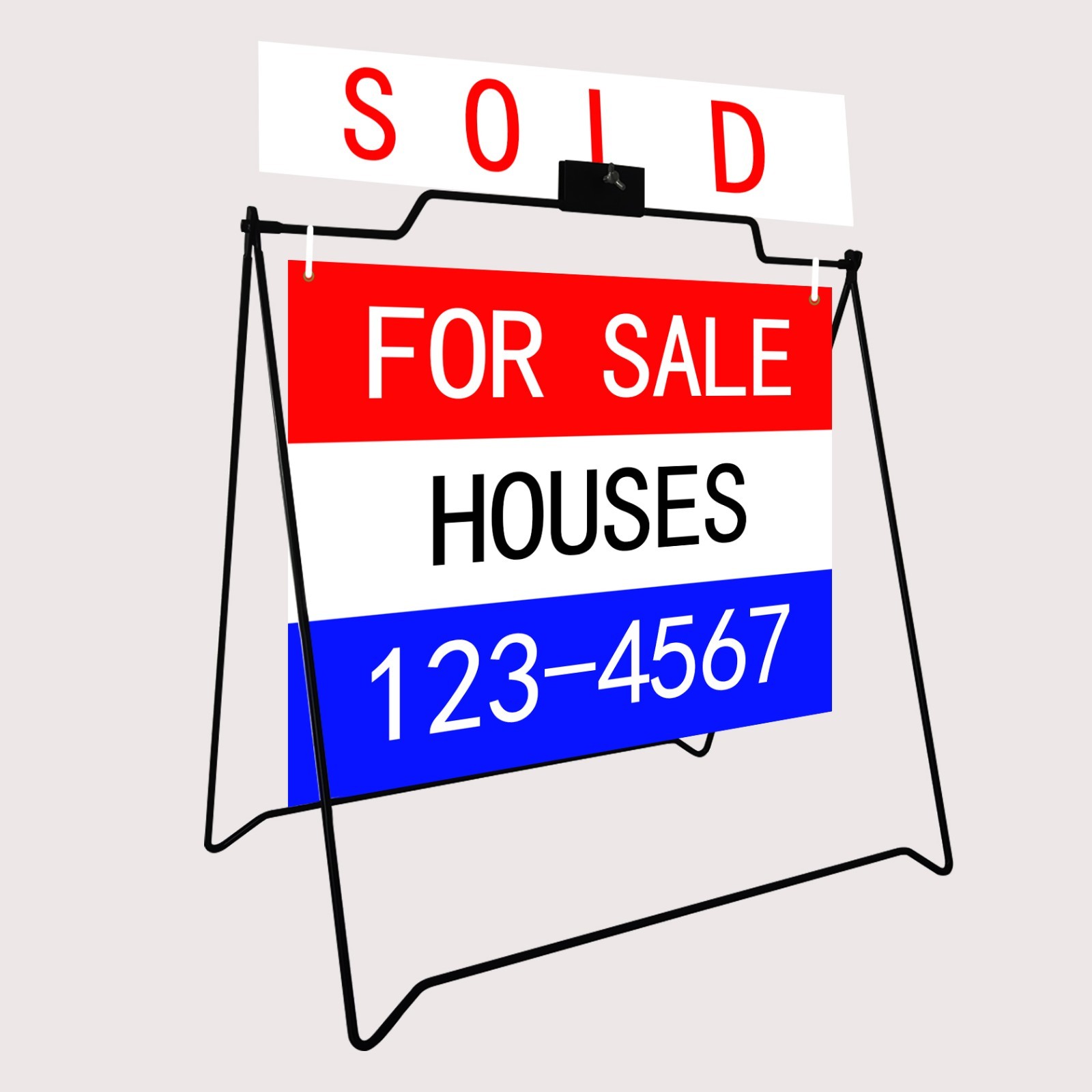 2 UNITS BLACK A-Frame Sign for Open House Sign Real Estate Realtors Sidewalk