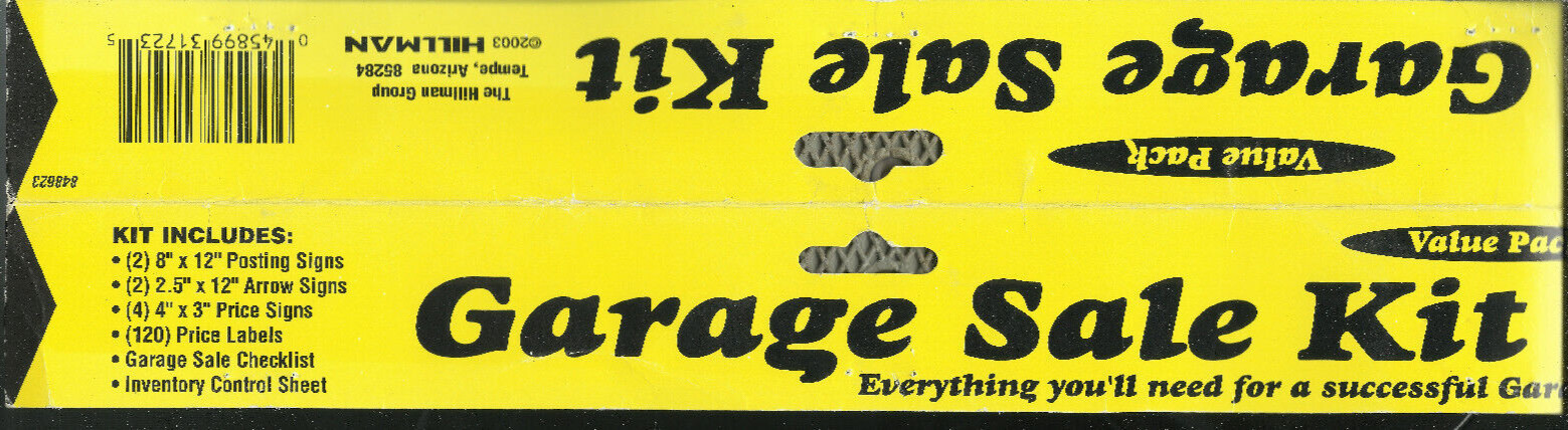 Garage Yard Sale SIGN KIT 8″x12 SignS arrows Price Label Stickers HILLMAN 848623