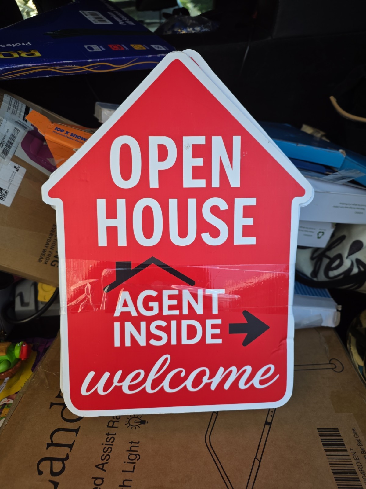 Open House Signs 6 Pack 16″ x 12″ Double-Sided Yard Signs With Metal Stakes New