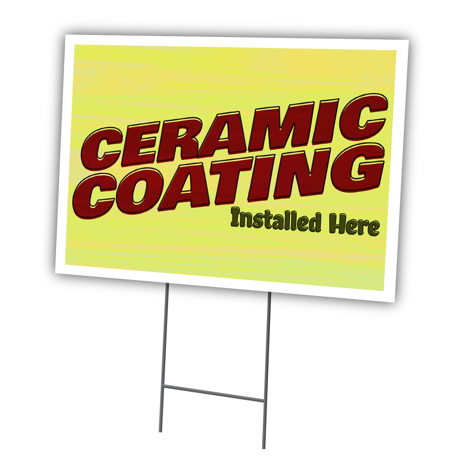 Ceramic Coating Yard Sign & Stake Coroplast Paint Protection Film PPF Repair