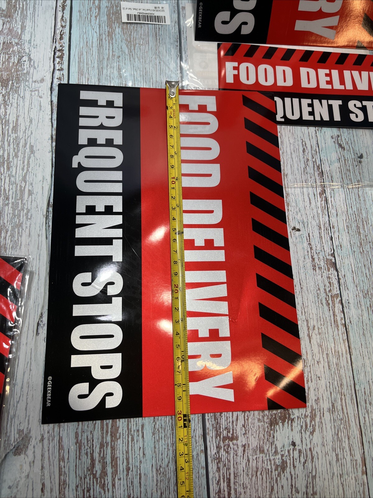 Food Delivery Driver Car Magnet 12 X 9”Reflective Frequent Stops .3 Pc
