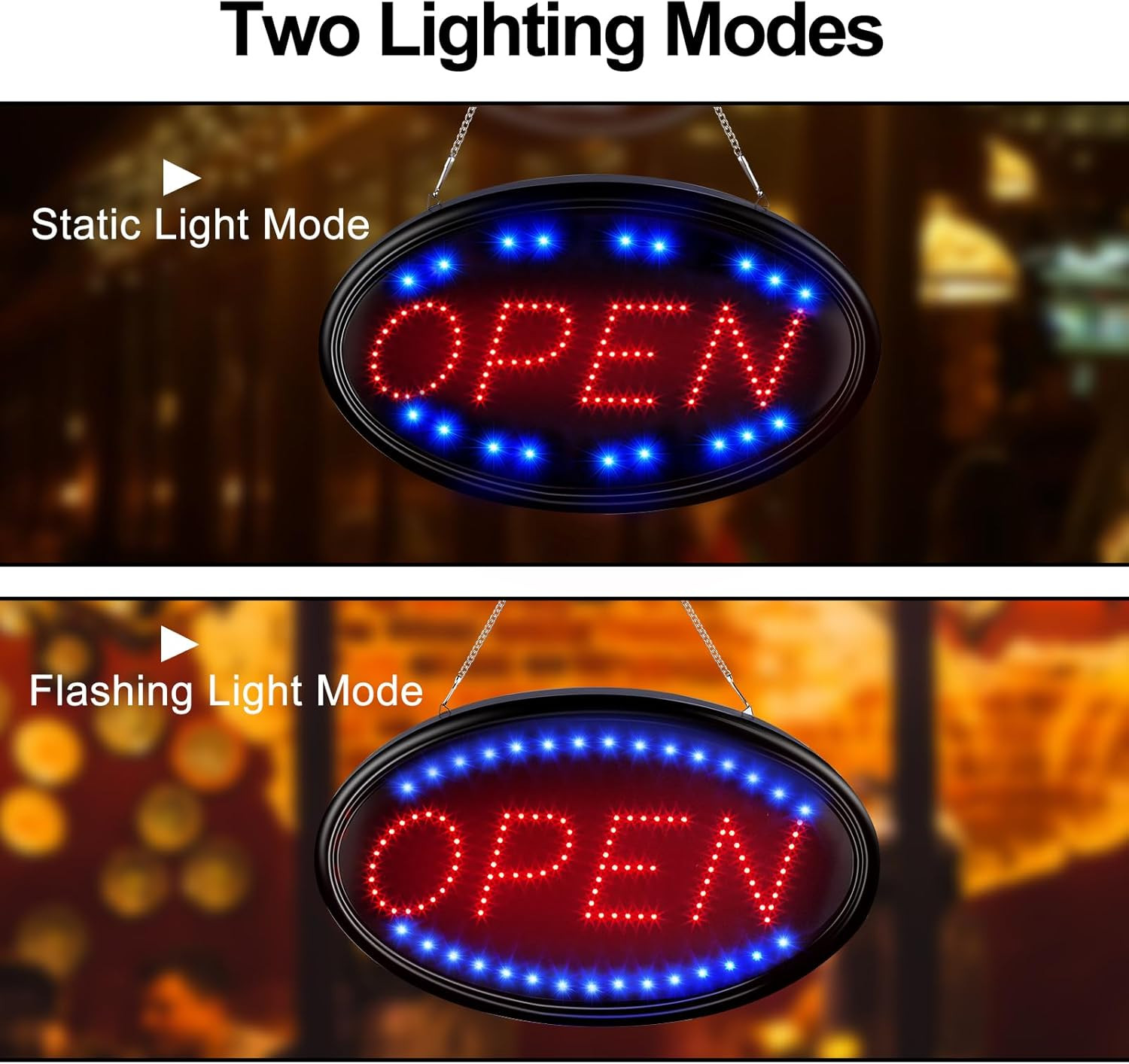 LED Open Sign, Large 23X14 Inch Business Open Sign with Remote Electric Display