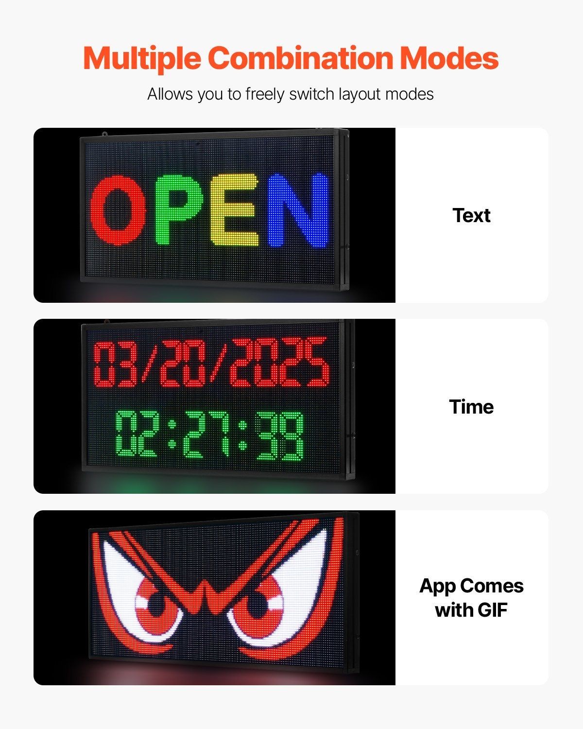 P5 27x14in Full-color Programmable LED Display for Digital Scrolling Sign