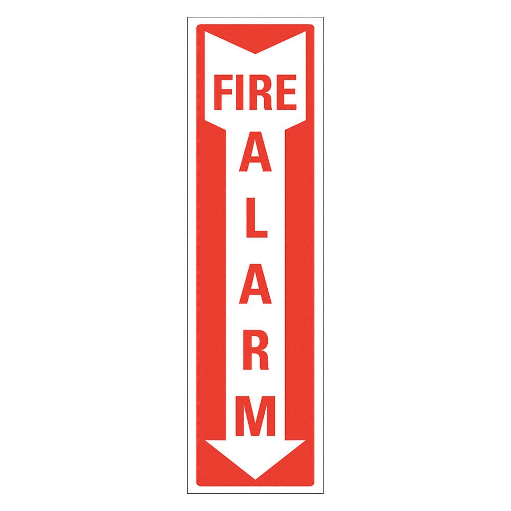 LYLE LCU1-0064-RA_4x14 Reflective Fire Alarm Sign,14x4in,Alumin 484M15