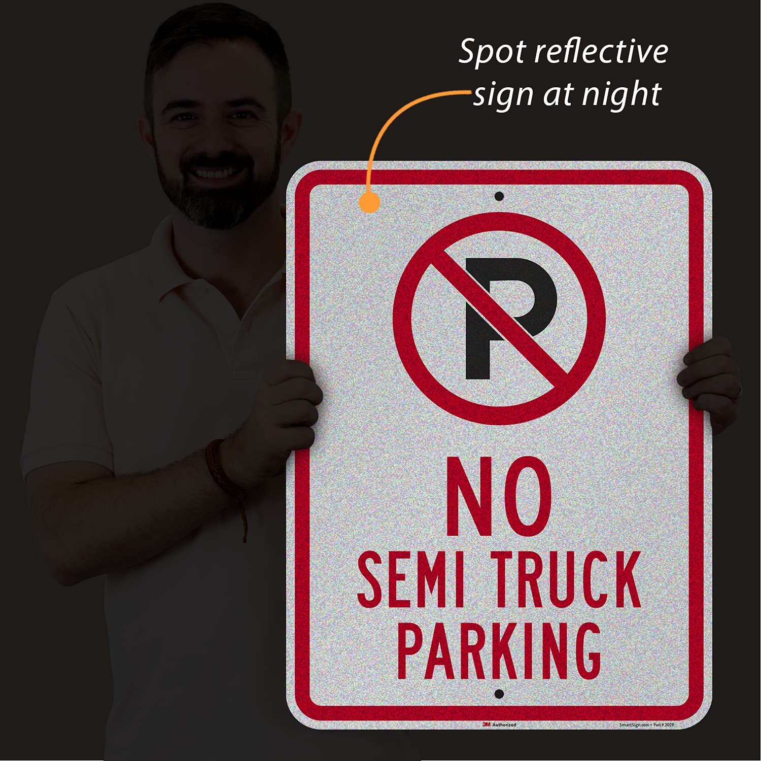 Smartsign 24 X 18 Inch No Semi Truck Parking Metal Sign 80 Mil Aluminum 3M