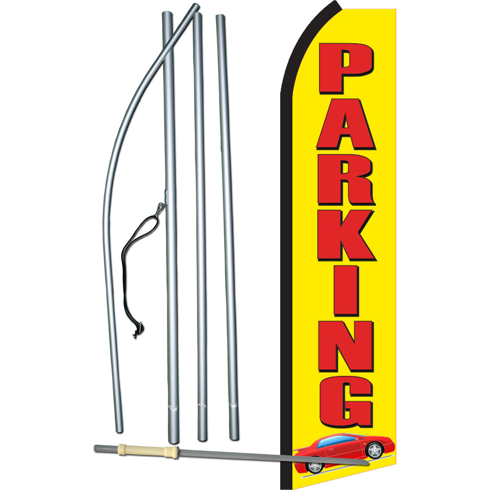 Parking Yellow And Red Complete Swooper Flag Bundle